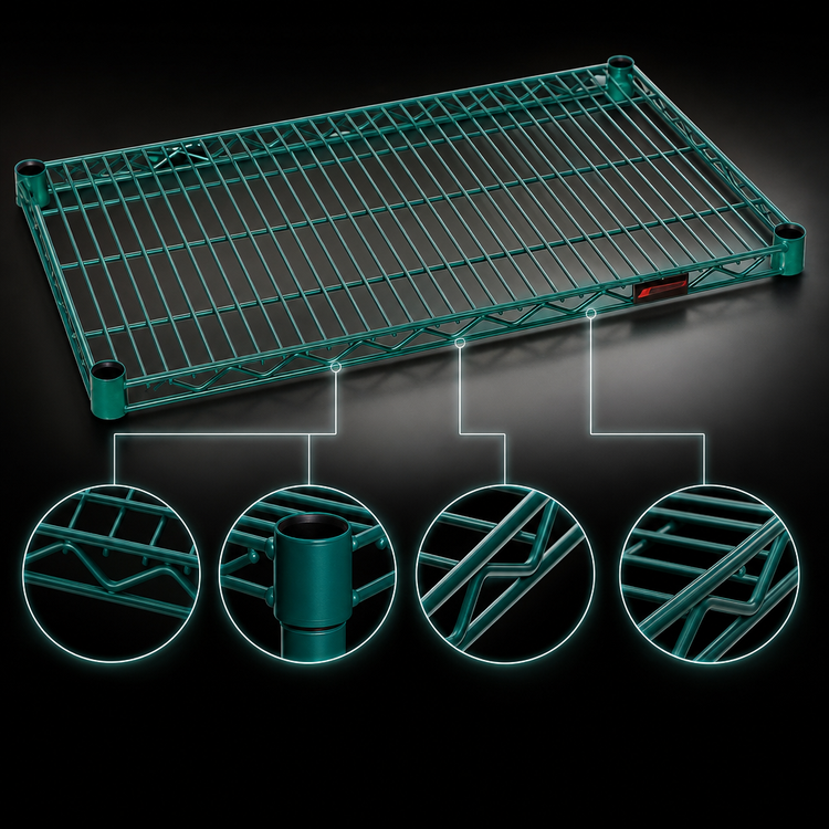 Product image #3 for EagleGard 36 Inch x 36 Inch QuadTruss Wire Shelf with Blue-Green Hybrid Epoxy Finish