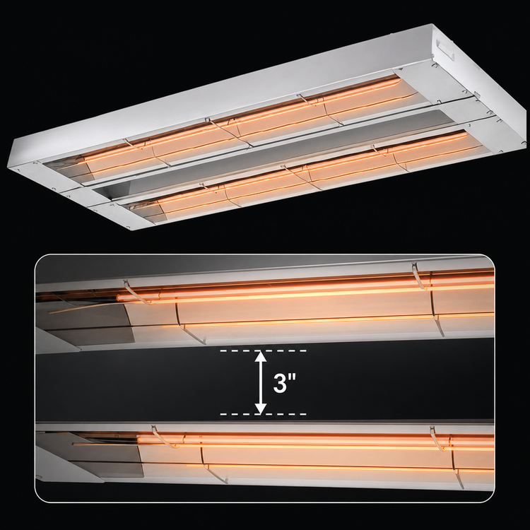 Product image #3 for Hatco Glo-Ray GRA-36D3 36-Inch Double Unlighted Infrared Strip Heater