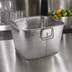 Thumbnail image #3 for American Metalcraft 22.5 Qt Square Stainless Steel Hammered Cooling Tub