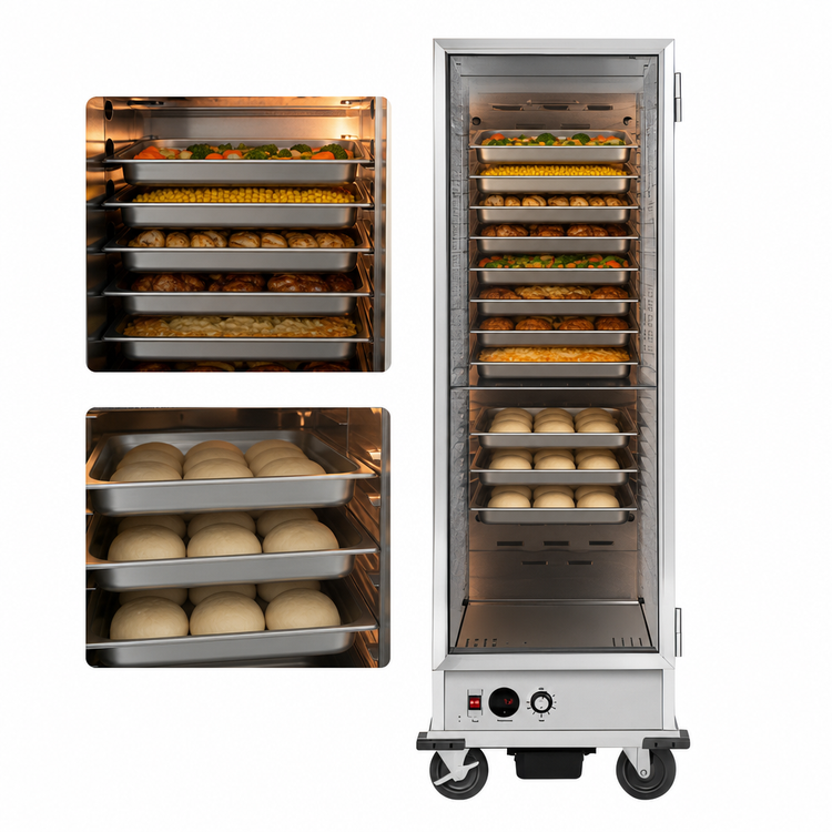 Product image #3 for KoolMore Commercial Non-Insulated Heated Holding/Proofing Cabinet with Glass Door, 36-Pan Capacity