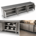 Thumbnail image #3 for John Boos Enclosed Stainless Steel Work Table with Cabinet Base, 144 x 36 Inch, 3 Hinged Door Sets