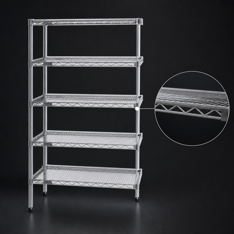 Product image #3 for EagleGard 5-Tier Add-On Wire Shelving Unit, 24 x 24 x 74 Inches, Hybrid Epoxy Finish
