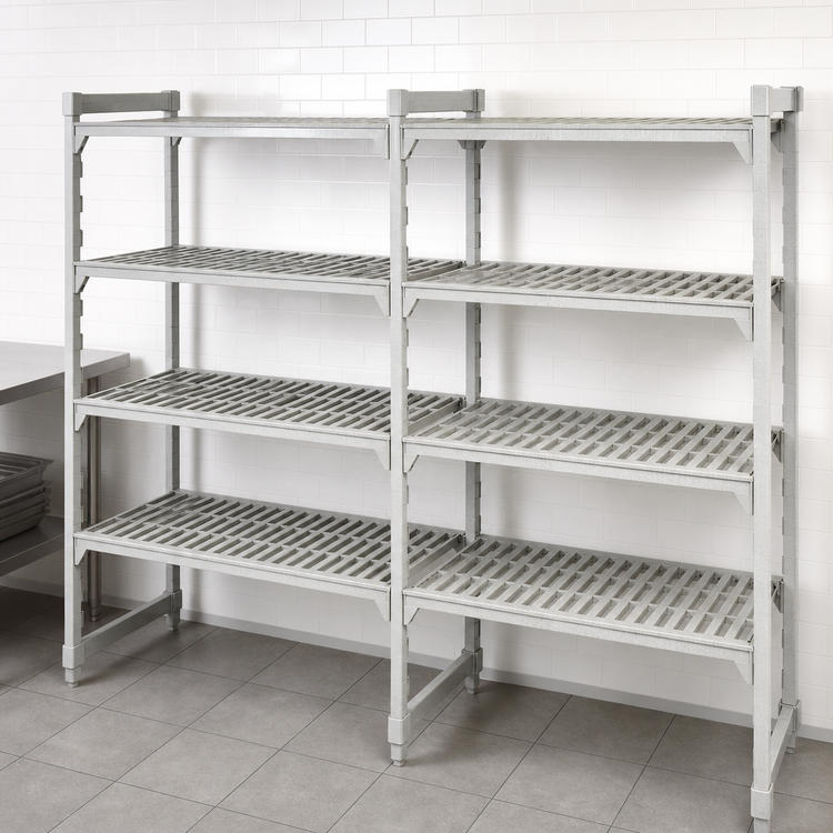 Product image #4 for Cambro Camshelving Premium 4-Shelf Vented Add-On Unit, 24" x 24" x 84", Speckled Gray