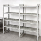 Thumbnail image #4 for Cambro Camshelving® Premium CPA242484V4PKG 4-Shelf Vented Add-On Shelving Unit, 24" x 24" x 84", Speckled Gray