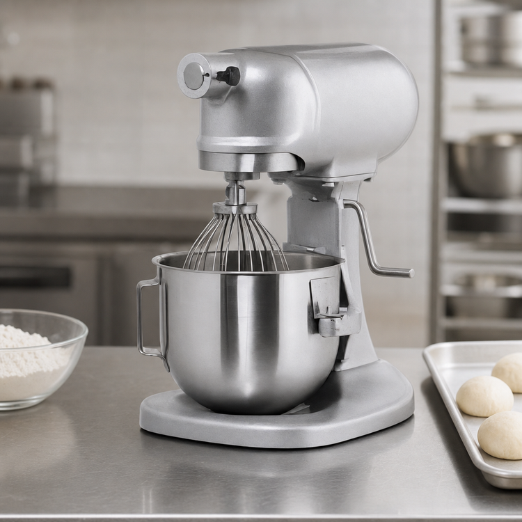 Product image #3 for Hobart N50-60 5-Quart 3-Speed Gear-Driven Countertop Planetary Mixer with Manual Bowl Lift and #10 Hub
