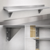 Thumbnail image #3 for Advance Tabco 144 Inch Wall-Mounted Shelf, 10 Inch Deep, 18 Gauge 430 Stainless Steel, Satin Finish