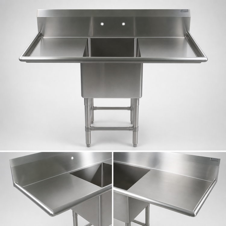 Product image #3 for John Boos Pro-Bowl Stainless Steel 1-Compartment Sink with Dual 36-Inch Drainboards, 30 x 24 x 12 Bowl