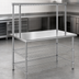 Thumbnail image #3 for AdjusTable 60-Inch x 24-Inch One-Tier Stainless Steel Work Surface System with Adjustable Overshelf and Two Undershelves
