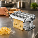 Thumbnail image #4 for Matfer Bourgeat 073140 Manual Countertop Pasta Machine with 3 Cutters, Detachable Handle and Table Clamp
