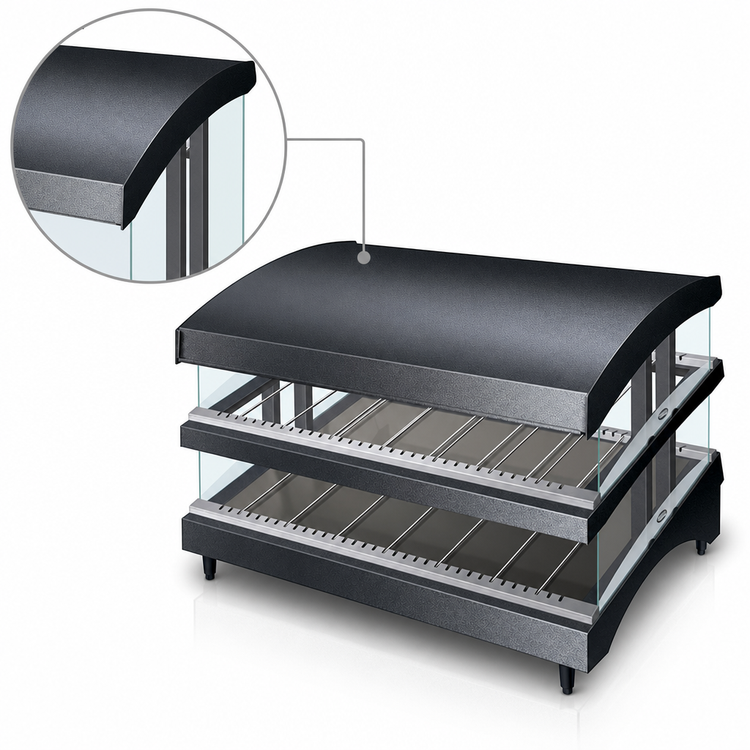Product image #3 for Hatco Glo-Ray® 33-Inch Triple Shelf Slant Display Heated Glass Merchandiser Warmer