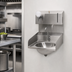 Thumbnail image #3 for Eagle Group Wall-Mounted Commercial Hand Wash Sink with Electronic Eye Gooseneck Faucet, Soap & Paper Towel Dispensers, Side Splashes, 304 Stainless Steel