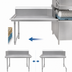 Thumbnail image #3 for John Boos 36 Inch Clean Straight Stainless Steel Dish Table with 10 Inch Backsplash, Right-to-Left Operation