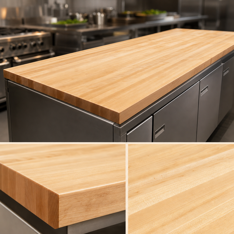 Product image #3 for John Boos Boos Block 96 Inch x 27 Inch Maple Kitchen Countertop, 1-1/2 Inch Thick, Oil Finish