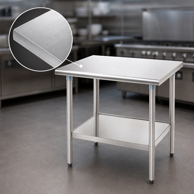 Product image #3 for Eagle Deluxe Series Stainless Steel Work Table with Adjustable Undershelf, 84 x 36 Inches