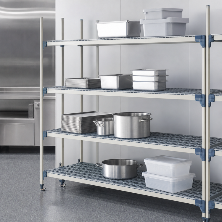 Product image #3 for MetroMax i qwikTRAK High Density Track Shelving Stationary End Unit Kit