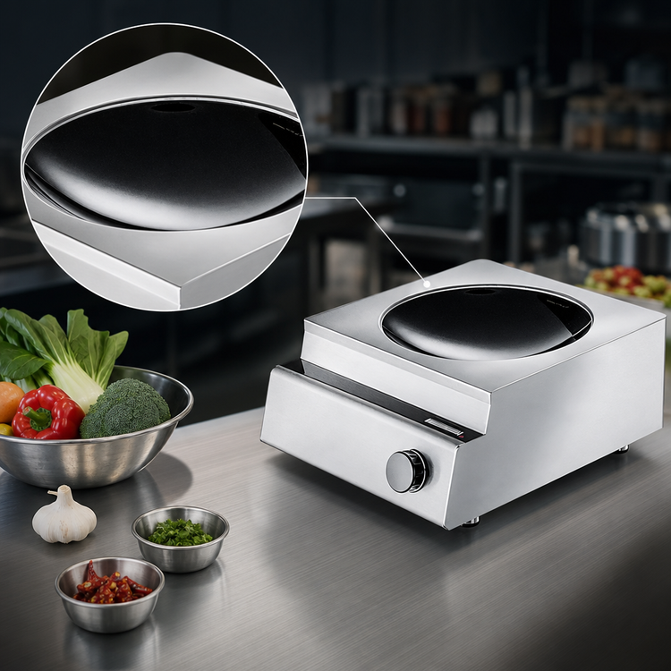 Product image #3 for Garland INSTINCT Countertop Induction Wok Cooktop with 11.8-Inch Ceran Glass Bowl Top, 3500 Watts