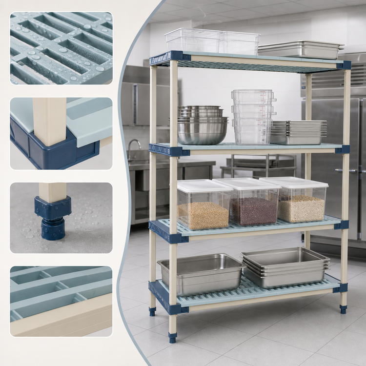 Product image #3 for MetroMax 4 24-Inch W x 24-Inch D x 74-Inch H 4-Shelf All-Polymer Starter Shelving Unit