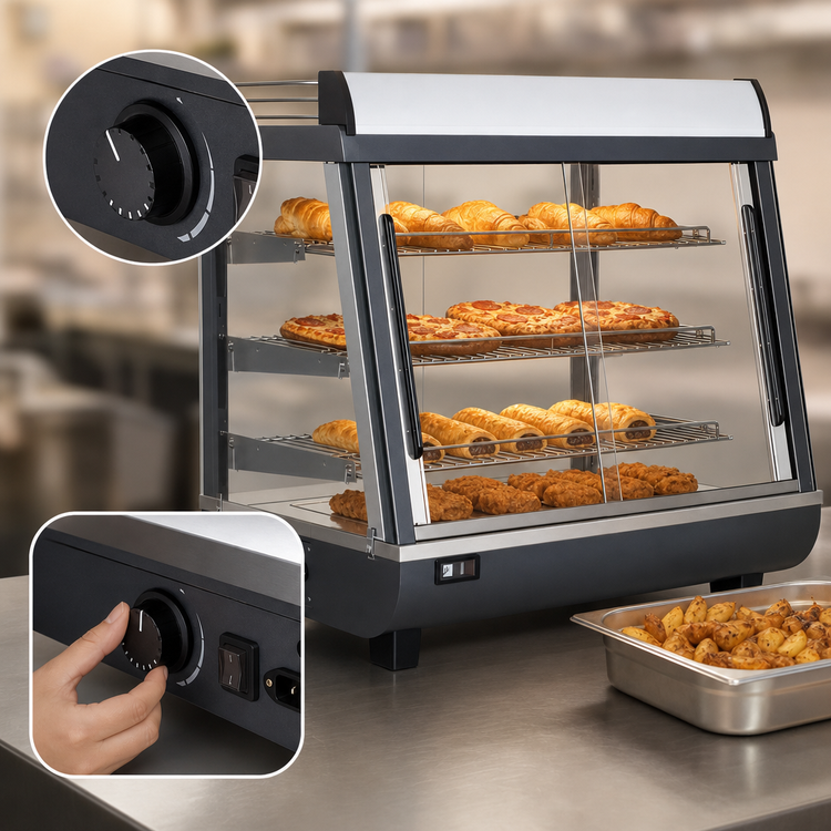 Product image #3 for BakeryXpress 27-Inch Heated Countertop Self-Service Hot Food Display Case