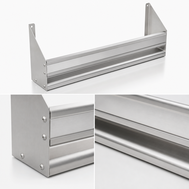 Product image #3 for Advance Tabco Prestige PRSSR-48 Single-Tier 48 Inch Stainless Steel Speed Rail — 12 Bottle Capacity