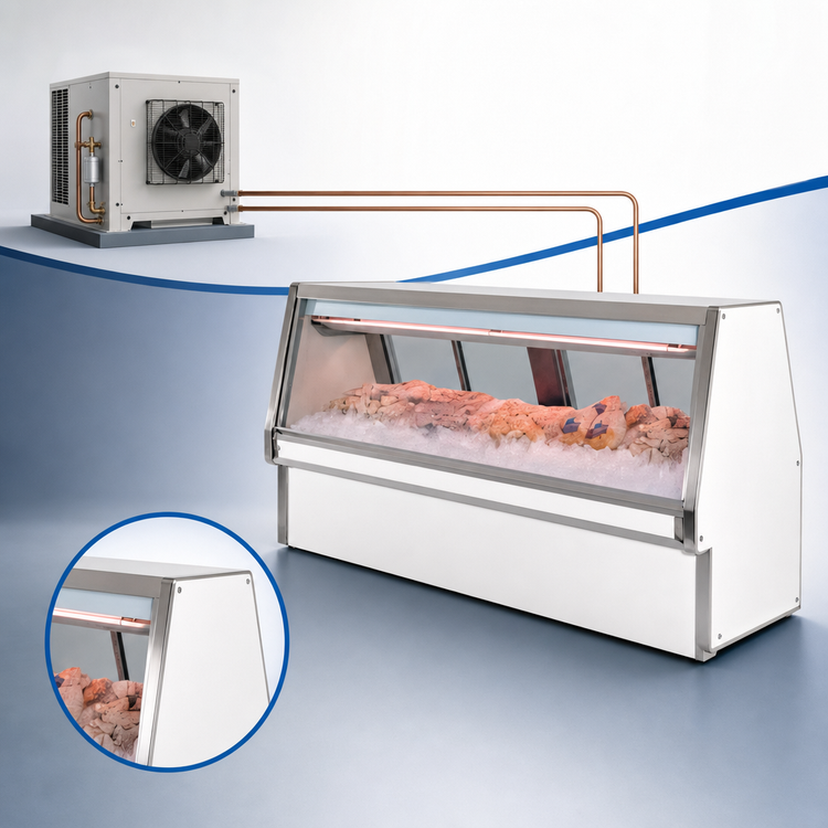 Product image #3 for Howard-McCray 34E Series Remote Double Duty Fish and Poultry Refrigerated Display Case, 52.5-Inch, LED, White