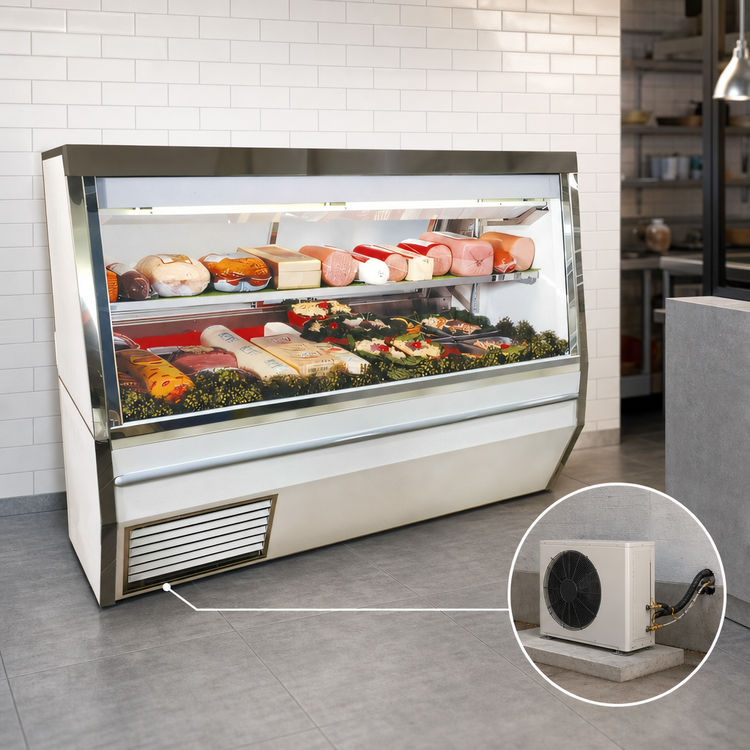 Product image #3 for Howard-McCray 34N Series Double Duty Remote Deli Meat & Cheese Service Case, 48 Inch, Straight Glass, Stainless Steel, LED Lighting