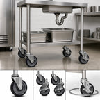 Thumbnail image #3 for BevLes Company TC5-5B 5-Inch Polypropylene Swivel Stem Caster Set, Plastic Expanding Stem, 2 With Brakes/2 Without Case of 4