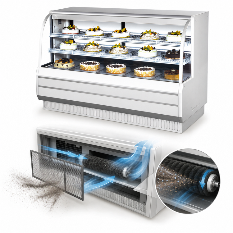 Product image #4 for Turbo Air Full-Service Curved Glass Refrigerated Bakery Display Case, 72 1/2-Inch Wide, 23.2 Cu. Ft., Self-Contained, R-290