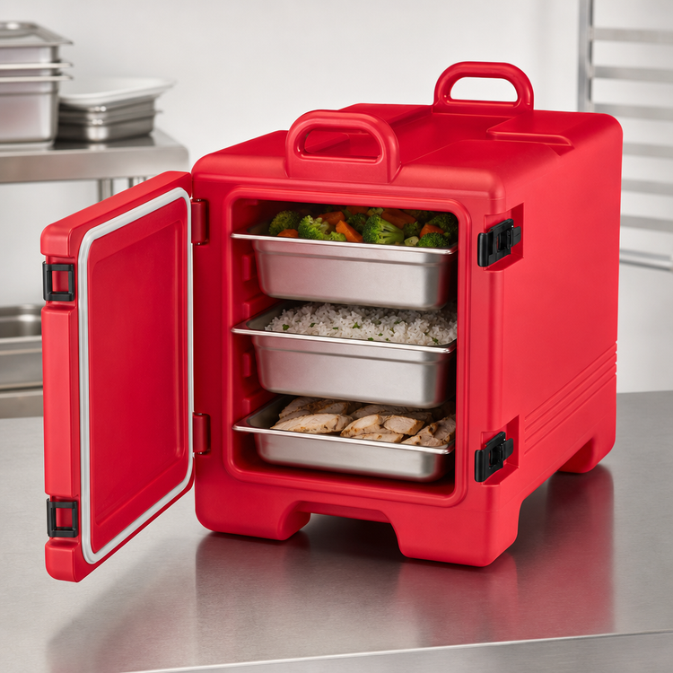 Product image #4 for Cambro Ultra Pan Carrier Front-Loading Insulated Food Pan Carrier, Hot Red