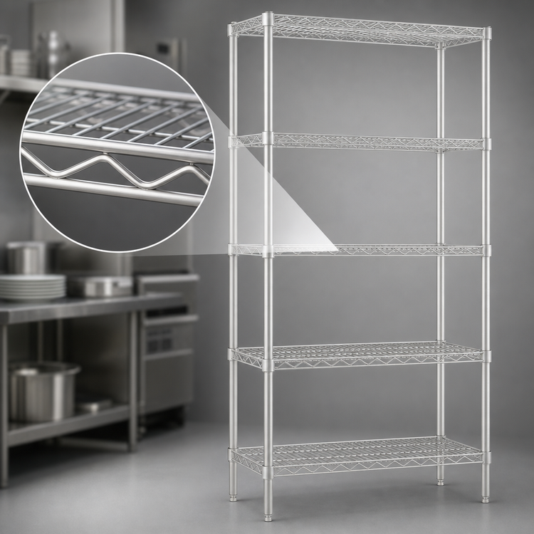 Product image #3 for Eagle Group 5-Tier Stainless Steel Finish Wire Starter Shelving Unit, 36 x 18 x 74 Inches