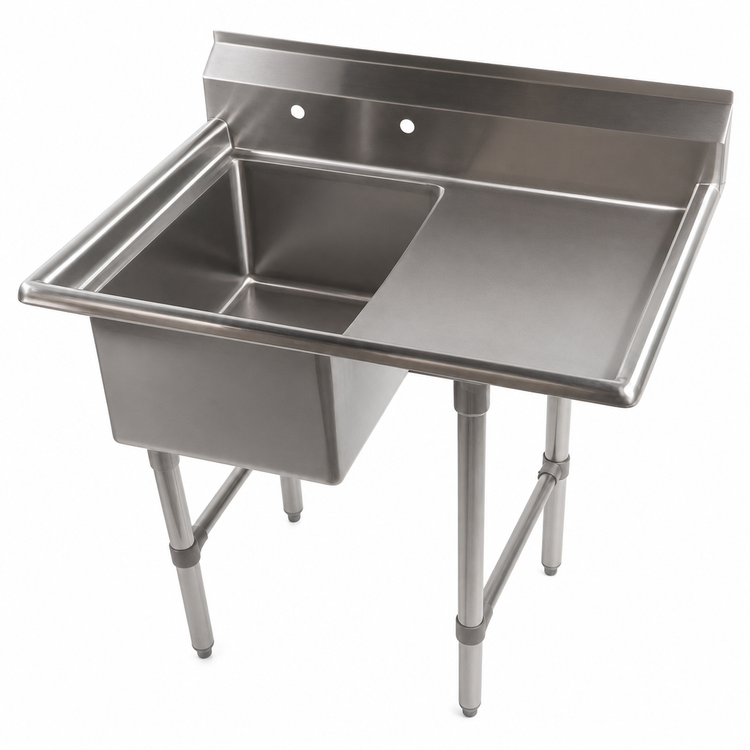 Product image #3 for Economy 1-Compartment Stainless Steel Sink with Right Drainboard