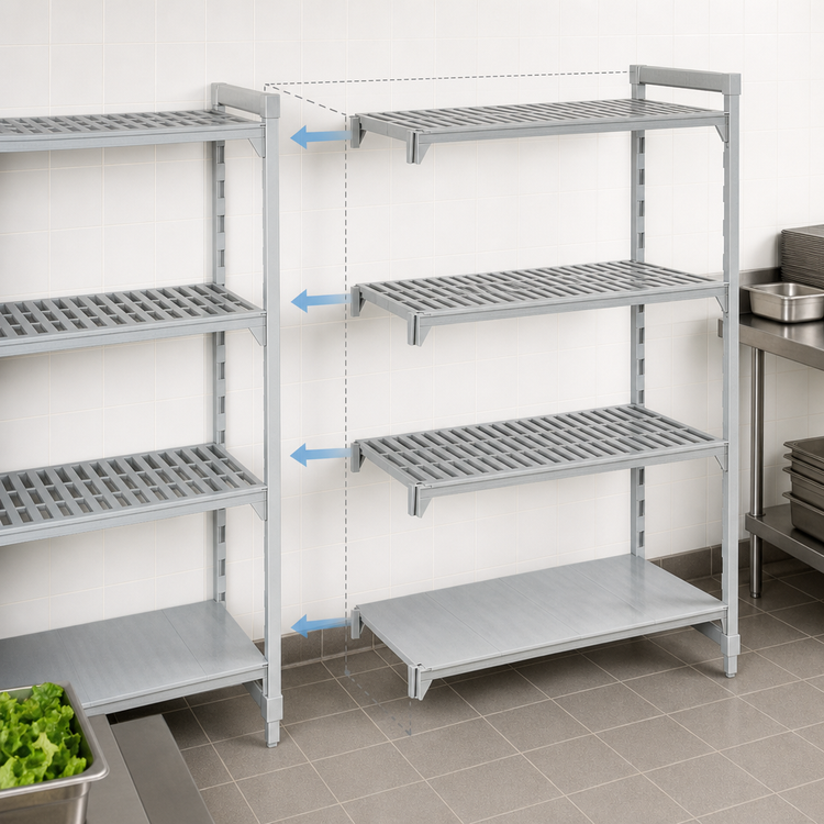 Product image #4 for Camshelving Premium 4-Shelf Vented and Solid Stationary Polymer Add-On Shelving Unit, 18" x 36" x 84"