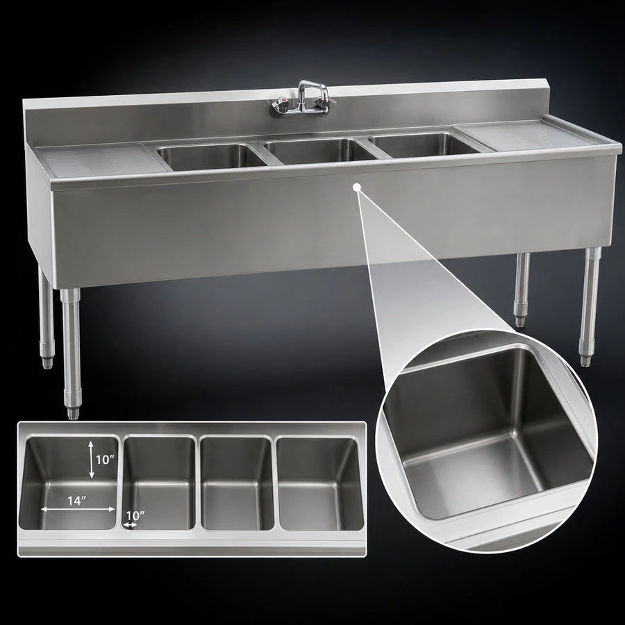 Four Deep-Drawn Compartments