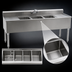 Thumbnail image #3 for Eagle Group 1800 Series 96-Inch Four-Compartment Underbar Sink Unit with Dual Drainboards