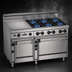 Thumbnail image #3 for Bistro 60-Inch Gas Restaurant Range with 10 Open Burners, Standard Oven and Cabinet Base