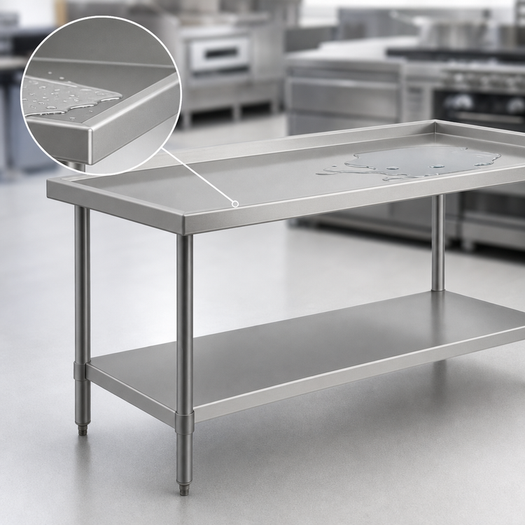 Product image #3 for Eagle Group Spec-Master Marine Series Stainless Steel Work Table with Marine Edge Top and Undershelf, 60 x 36 Inches