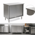 Thumbnail image #3 for Eagle Spec-Master 84-Inch x 30-Inch 14-Gauge Stainless Steel Enclosed Work Table with Sliding Doors