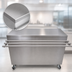 Thumbnail image #3 for BK Resources 72-Inch x 30-Inch Stainless Steel Serving Counter with Hinged Door, Lock, and Drop Shelf