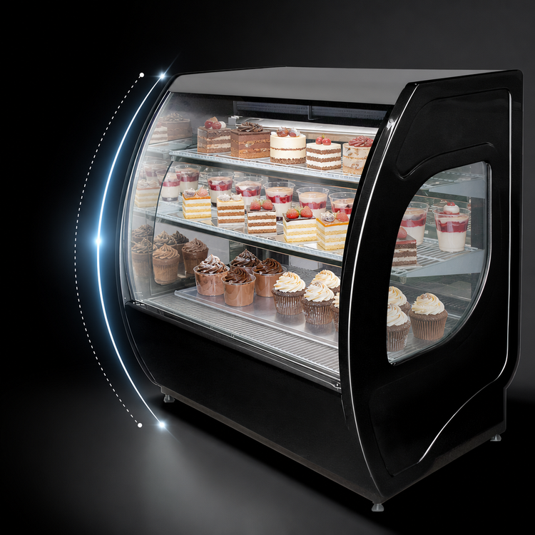 Product image #3 for Fogel Elite Series Full-Service Curved Glass Refrigerated Deli/Bakery Display Case, 48-1/2 Inches Wide