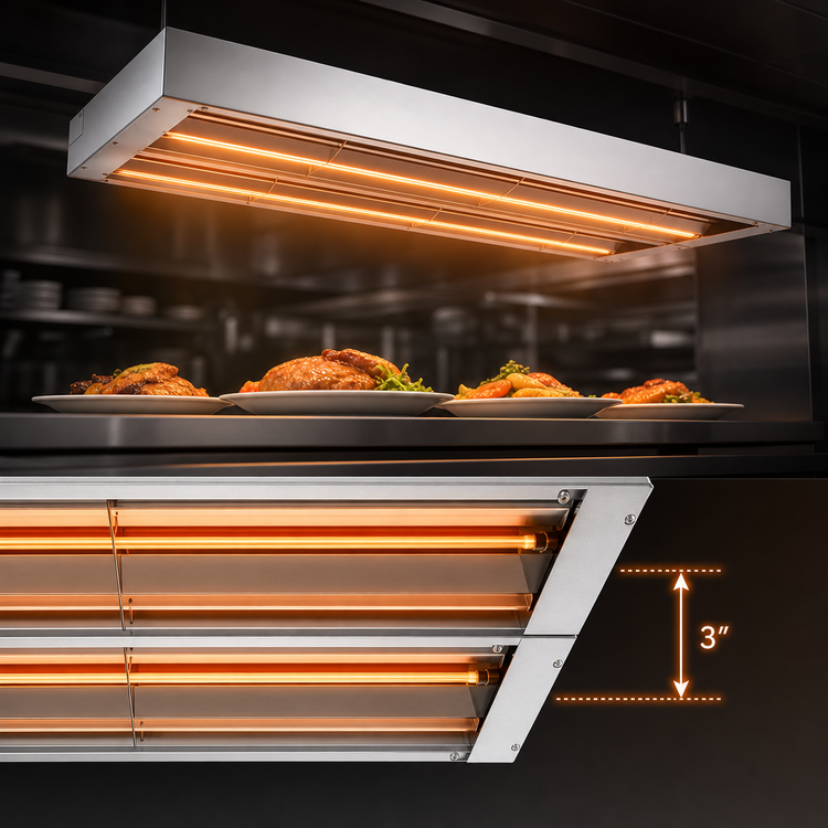Product image #3 for Hatco Glo-Ray® GRA-72D3 72-Inch Double Unlighted Infrared Strip Heater