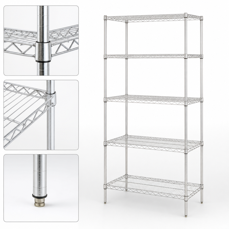 Product image #3 for Metro Super Erecta Brite 36"W x 18"D x 74"H Stationary Starter Wire Shelving Unit