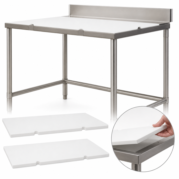 Product image #3 for Eagle Group Poly Top Boning Table with Stainless Steel Base, 60 x 30 Inches