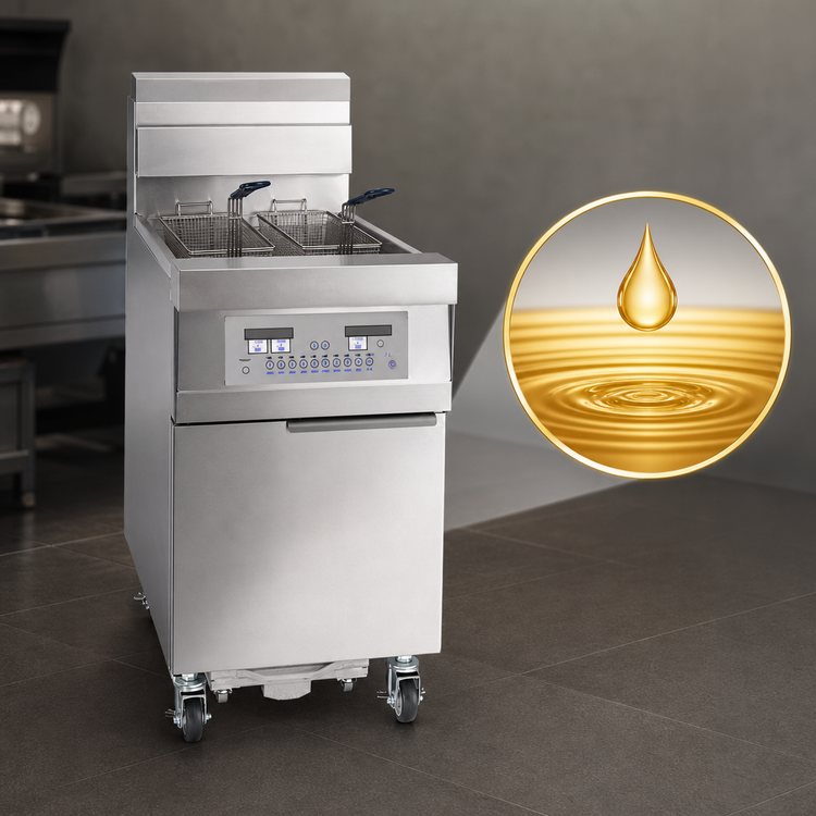 Product image #3 for Frymaster 1814 Oil Conserving Gas Floor Fryer, 63 lb Capacity, Tube-Type, 18 x 14 in Cooking Area