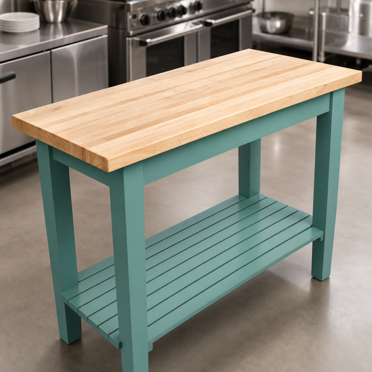 Product image #4 for John Boos Classic Country 60" x 30" Wood Top Work Table with 1-1/2-Inch Edge Grain Maple Top and Painted Base