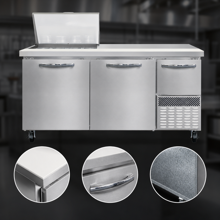 Product image #3 for Continental Refrigerator RA68N12M 68" Refrigerated Sandwich Prep Table with 12-Pan Capacity