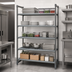 Thumbnail image #3 for Cambro Camshelving Basics Plus 5-Tier Stationary Louvered Starter Shelving Unit, 21-Inch x 60-Inch x 72-Inch, Brushed Graphite
