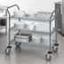 Thumbnail image #3 for Quantum Gray Epoxy Antimicrobial 3-Shelf Bus Cart, 60 x 24 x 37-1/2 Inches