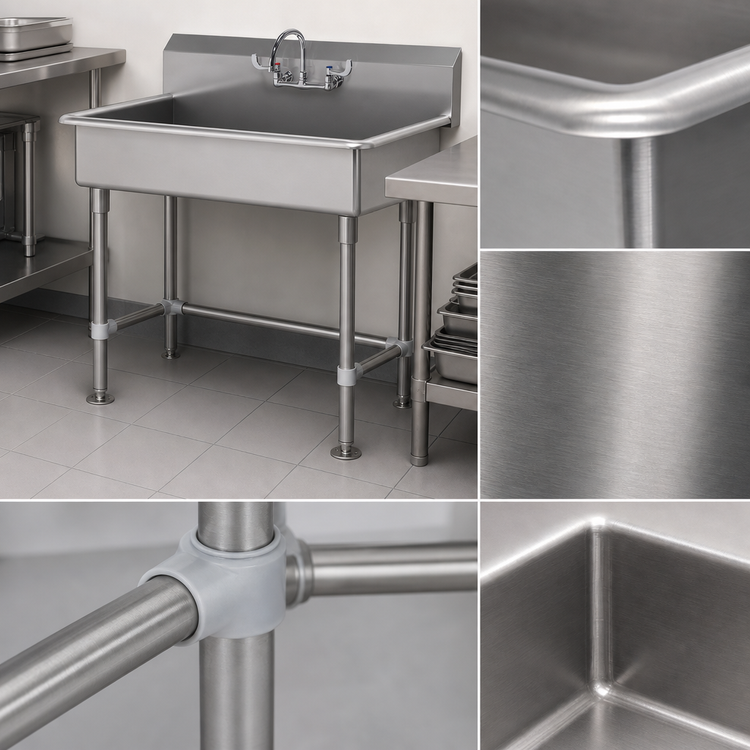 Product image #3 for Advance Tabco ADA Freestanding Stainless Steel Service Sink with Included Gooseneck Faucet, 40 Inch Wide