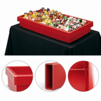 Thumbnail image #4 for Cambro BUF72158 Tabletop Cold Food Bar, 67-1/2 Inch, 5 Full-Size Pan Capacity, Hot Red, Non-Electric Polyethylene