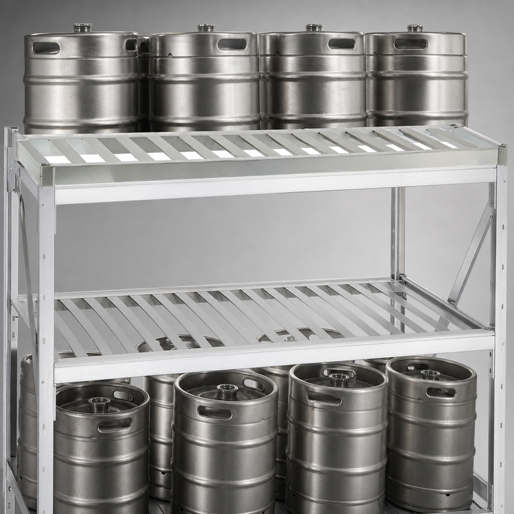Product image #4 for New Age Aluminum Top Shelf Keg Shelf, 54 Inches W x 34 Inches D, 8-10 Keg Capacity