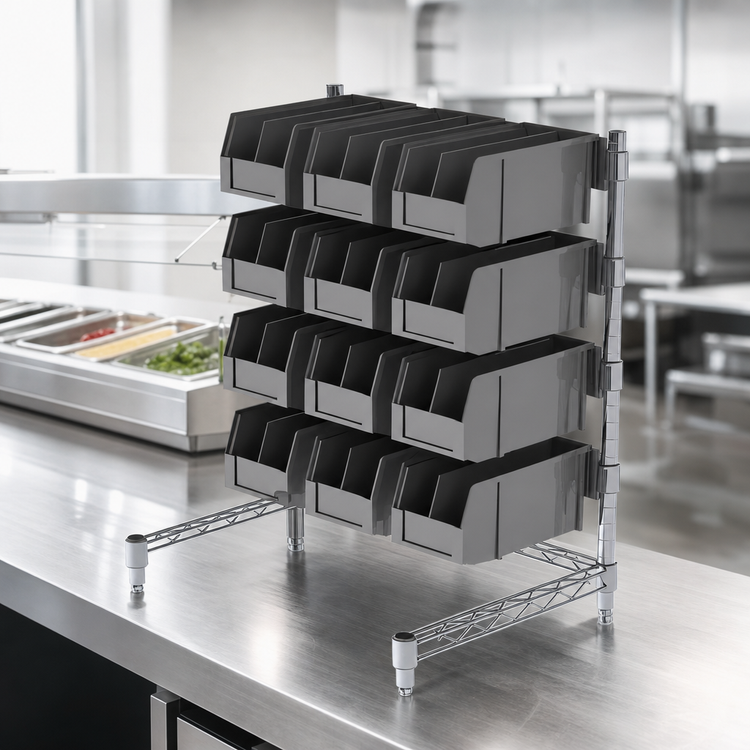 Product image #3 for Metro Chain Reaction Countertop Condiment Tower with 12 Bins, Chrome Finish